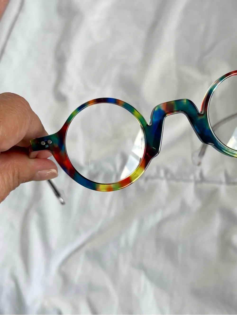 Colorful Round Glasses • Rainbow Acetate Frames